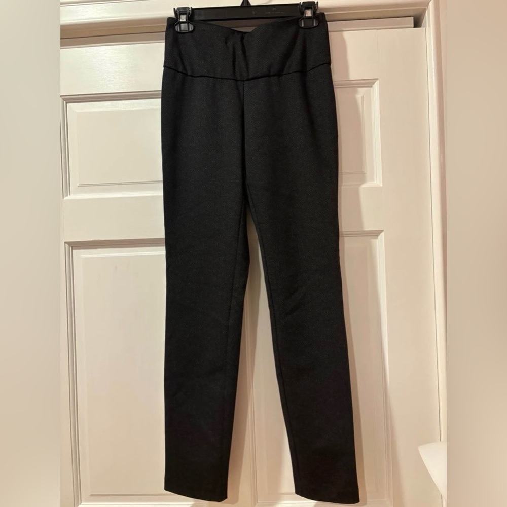 Black printed ponte UP! pull-on pants